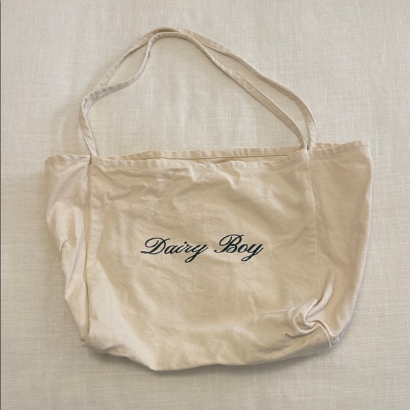 Dairy Boy Handbags - Dairy Boy Cream Tote Bag